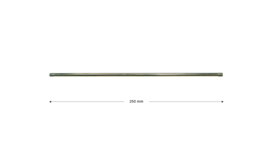 ST003 - Lans zonder isolatie - Recht - L= 250 mm - Staal verzinkt
