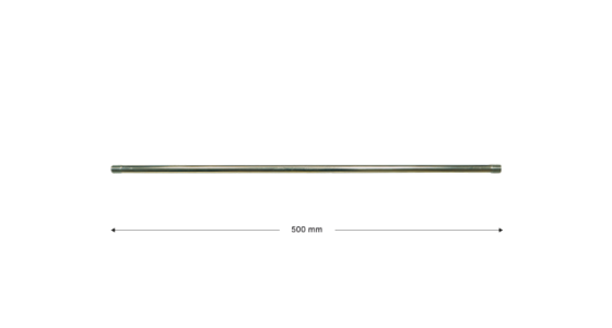 ST003 - Lans zonder isolatie - Recht - L= 500 mm - Staal verzinkt
