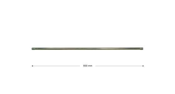 ST003 - Lans zonder isolatie - Recht - L= 600 mm - Staal verzinkt