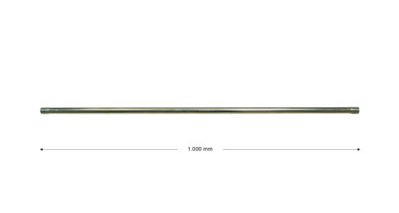 ST003 - Lans zonder isolatie - Recht - L= 1000 mm - Staal verzinkt