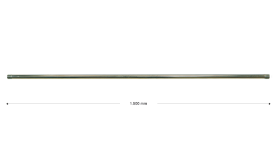 ST003 - Lans zonder isolatie - Recht - L= 1500 mm - Staal verzinkt