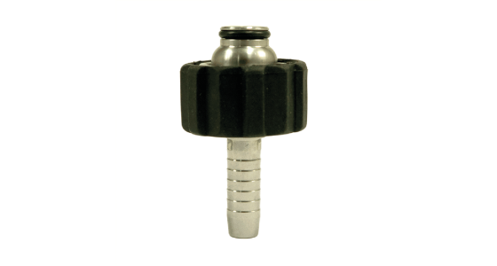 Swivel 90Â° voor slanghaspels Ompi/Ramex RVS303 Viton & EPDM afdichtingen, gezien van voren