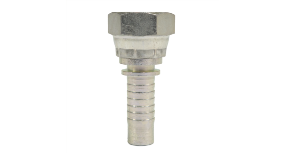 Persnippel 3/8" Binnendraad(Wartel) 90Â° gebogen DN08 Slang Staal, gezien van voren