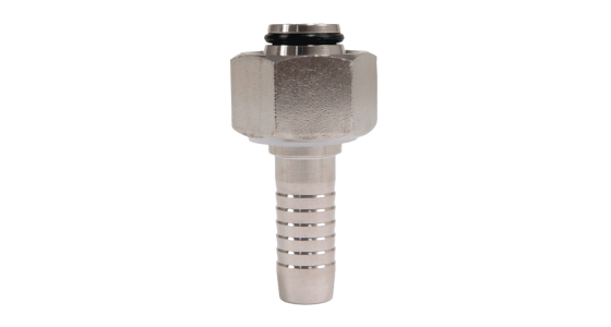 Persnippel M22x1,5 bolkop inlcusief wartel DN10 Slang RVS, weergave van het product