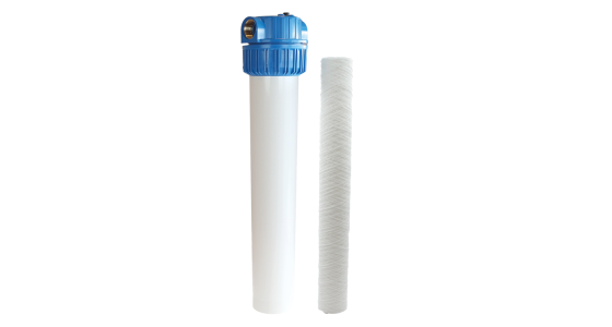 Patroonfilter 20" Wit Inclusief 20 micron(mu) touwpatroon, gezien van voren