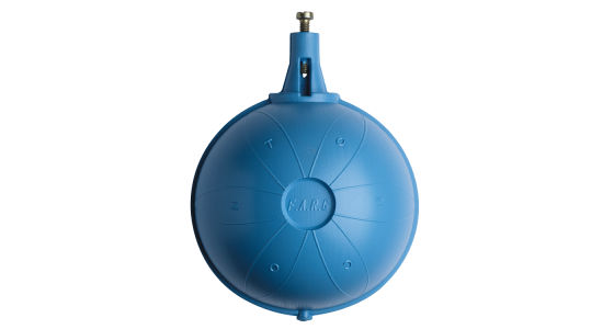 Drijver - Polyethyleen - blauw - klembevestiging - Ø150mm - max 80°C