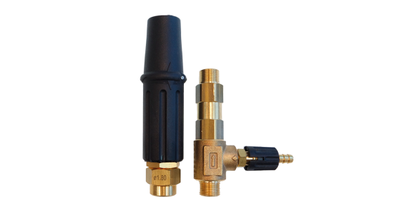 LS12 schuimlans met reservoir 2 liter Nozzle 1,8 mm 90 tot 200 Bar 15 tot 21 l/min, gezien van voren