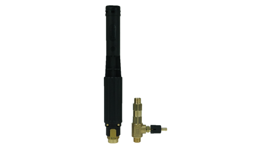 LS12 schuimlans Zwart (nozzle 1,8mm) + LS12 injector (nozzle 1,2mm), gezien van voren