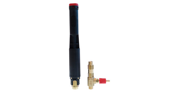 LS12 schuimlans Zwart (nozzle 2,1mm) + LS12 injector (nozzle 1,4mm), gezien van voren