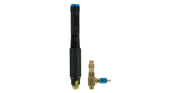 LS12 schuimlans Zwart (nozzle 2,5mm) + LS12 injector (nozzle 1,8mm), gezien van voren