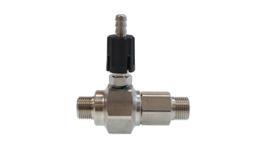 Schuiminjector LS12 Ã˜2,1mm (120) Regelbaar RVS, gezien van voren