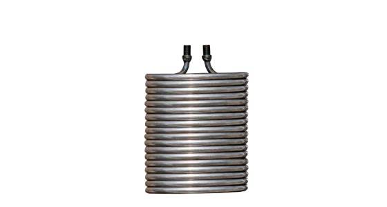 Branderspiraal Staal Hoogte: 590mm Ã˜312mm H.o.H aansluiting: 72mm, gezien van voren