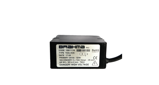 Brandertransformator Tecnomec Brahma TD2LVCA Inclusief kabel, gezien van voren