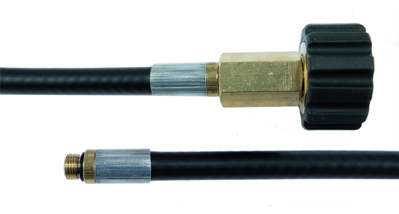 Rioolslang NW6 zonder nozzle Zwart 15 meter, zijaanzicht