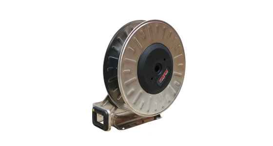Faicom slanghaspel Type BGX RVS 400 Bar Max 150Â°C 2x 1/2" bu, gezien van voren