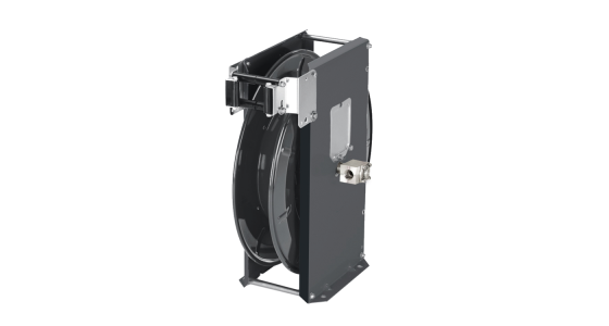 Slanghaspel TeHa ST20/10 Staal gelakt incl. swivel 300 Bar Max 100Â°C 2x 3/8" bi, gezien van voren