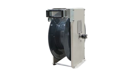 Slanghaspel TeHa ST30/10 Staal gelakt incl. swivel 300 Bar Max 100Â°C 2x 3/8" bi, gezien van voren