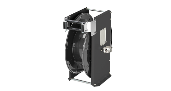 Slanghaspel TeHa ST30/10 Staal gelakt incl. swivel 300 Bar Max 100Â°C 2x 3/8" bi, gezien van voren