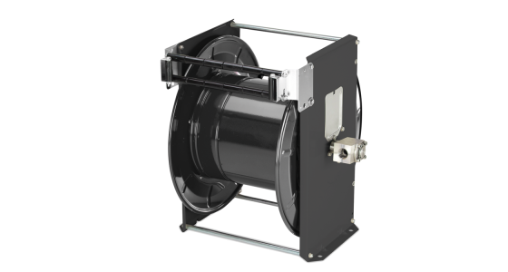 Slanghaspel TeHa ST40/19/1 Staal gelakt incl. swivel 200 Bar Max 100Â°C 2x 3/8" bi, gezien van voren