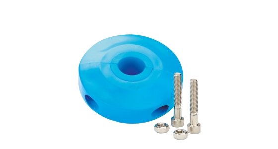 Slangstop universeel Buitenmaat Ã˜80 mm Blauw, gezien van voren
