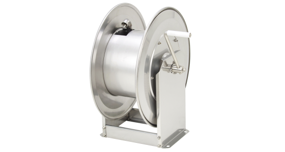 Slanghaspel TeHa STKi2 20/12 RVS Excl. swivel 200 Bar Max 100Â°C 1/2" bi x 3/8" bu, gezien van voren