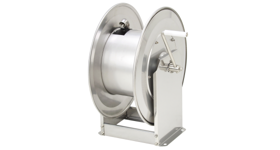 Slanghaspel TeHa STKi2 20/19 RVS Incl. swivel 200 Bar Max 100Â°C 2x 3/4" bi, gezien van voren