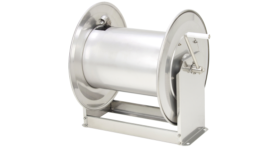 Slanghaspel TeHa STKi2 50/19 RVS Incl. swivel 200 Bar Max 100Â°C 2x 3/4" bi, gezien van voren