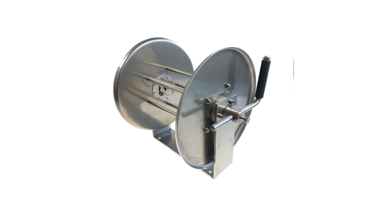 Slanghaspel TeHa STKi2 50/12 RVS Incl. swivel 400 Bar Max 100Â°C 2x 1/2" bi, gezien van voren