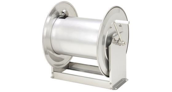 Slanghaspel TeHa ST20/19 Staal gelakt incl. swivel 200 Bar Max 100Â°C 2x 3/8" bi, gezien van voren
