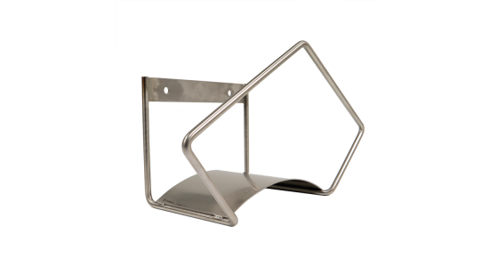Slanghouder MK1 Wandmontage RVS, gezien van voren