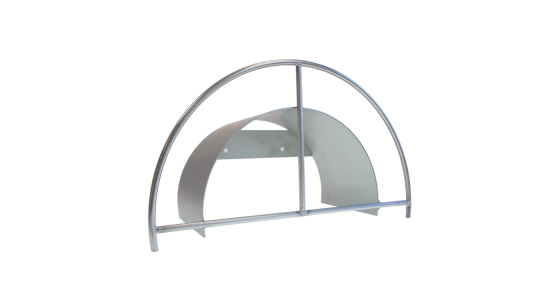 Slanghouder MK2 Wandmontage RVS, gezien van voren