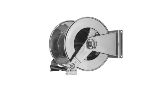 Ramex slanghaspel RVS Incl. swivel 100 Bar Max 90Â°C 1" bu x 1" bi, gezien van voren