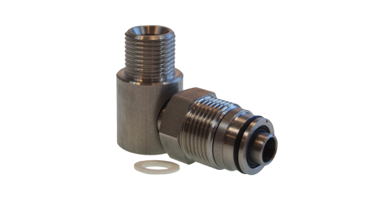 Swivel 90° voor Ompi en Ramex slanghaspels - 3/4" bu x 1/2" bu - RVS