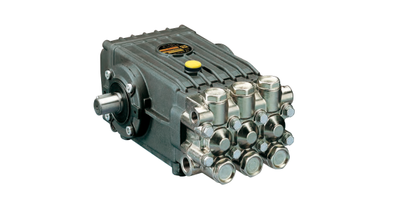 Interpump W1210L/M Plunjerpomp As links Messing pompkop Serie 51, gezien van voren