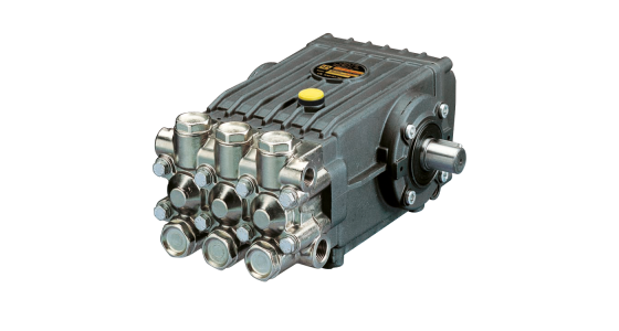 Interpump W1208L Plunjerpomp As links Messing pompkop Serie 51, gezien van voren