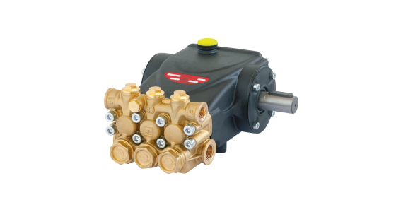 Interpump E2C2016 Plunjerpomp E2 Evolution As rechts Messing pompkop Serie 58, gezien van voren