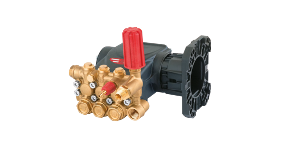Interpump WW962C Plunjerpomp met holle as 1" en flens voor benzinemotor SAE J 609 B As rechts, gezien van voren