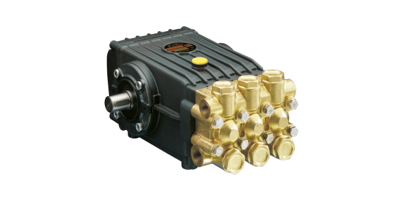 Interpump WS102L Plunjerpomp As links Messing pompkop Serie 47, gezien van voren