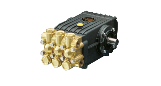Interpump WS151 Plunjerpomp As rechts Messing pompkop Serie 47, gezien van voren