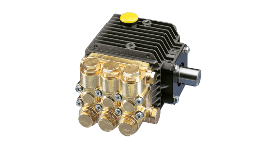 Interpump WW56 Plunjerpomp As rechts Messing pompkop Serie 51, gezien van voren