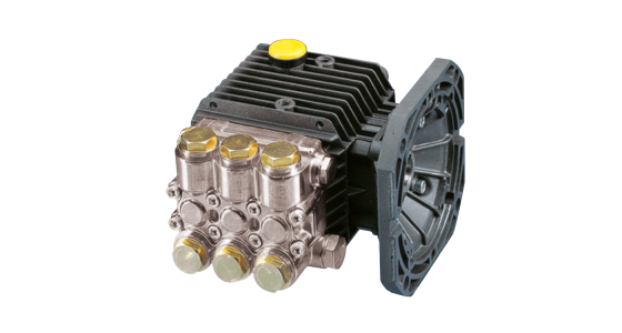 Interpump WW907A Plunjerpomp met holle as en flens voor E motor NEMA 56 C As rechts Aluminium po, gezien van voren