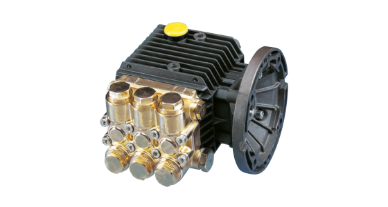 Interpump WW1513I Plunjerpomp met holle as 5/8" en hydrauliekflens SAE J 744 A voor hydrauliekmoto, gezien van voren