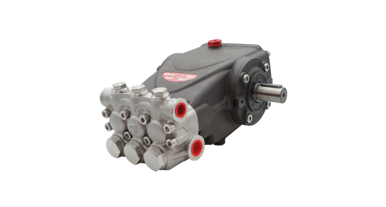 Interpump SS1C1511 Plunjerpomp As rechts RVS pompkop Serie SS1, gezien van voren