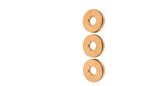 Interpump Kit 57 backring en o ring (3x) Ã˜20, gezien van voren