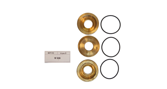 Kit 111 backring en o ring (3x), gezien van voren