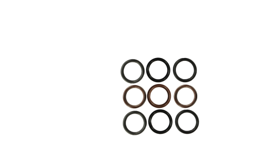 Kit 113 Manchetset Ã˜30mm (3x) Serie 69 & W103CW, gezien van voren