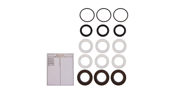 Kit 284 Afdichtingsset voor 3 plunjers Ã˜18mm Serie 59, gezien van voren