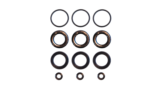 Afdichtingset voor 3 plunjers Cat 5CP2110/2120/2140/2150/6120, gezien van voren