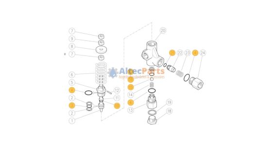 VB80/150-280-400 Reparatieset voor drukregelaar - RVS303 - Viton afdichtingen - 9-delig