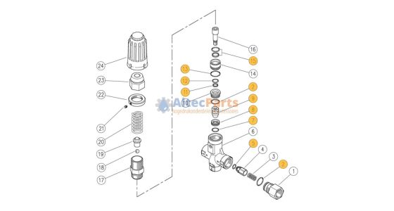 VRP23-43 - Reparatieset voor drukregelaar - Viton afdichtingen - 10-delig